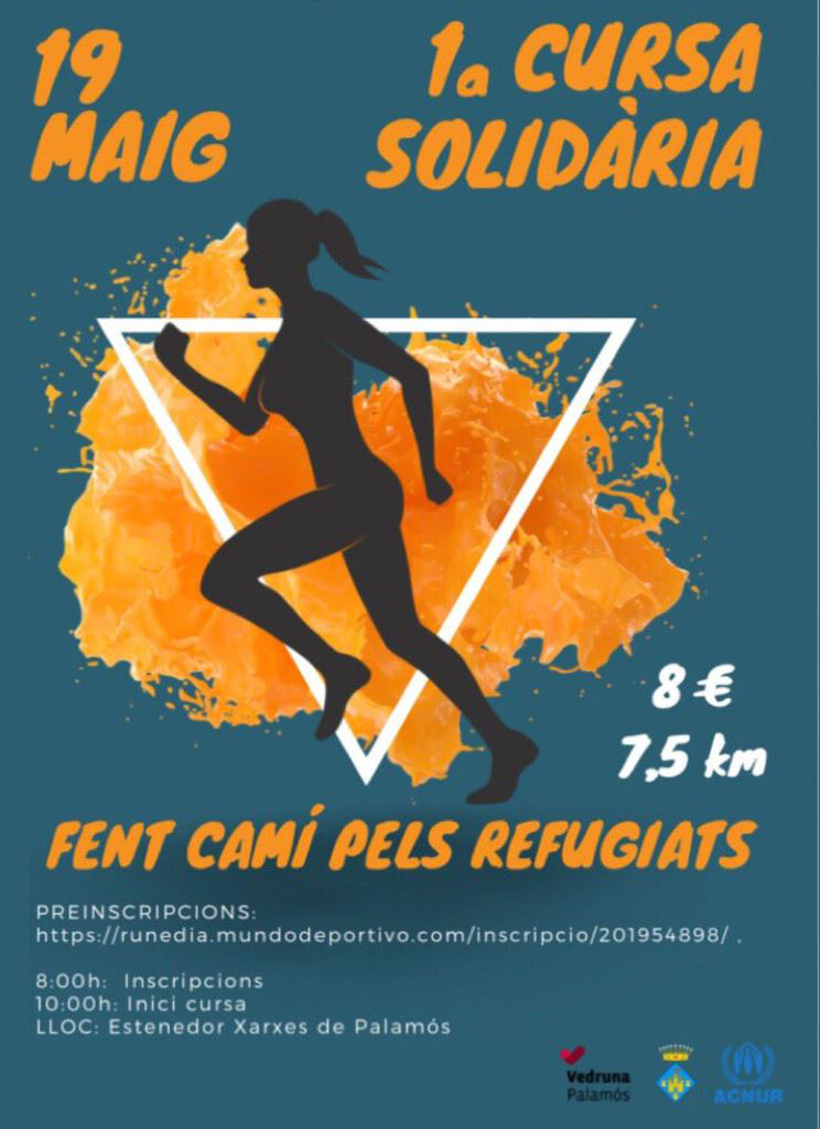 Cartell promocional de la cursa 'Fent camí pels refugiats'.