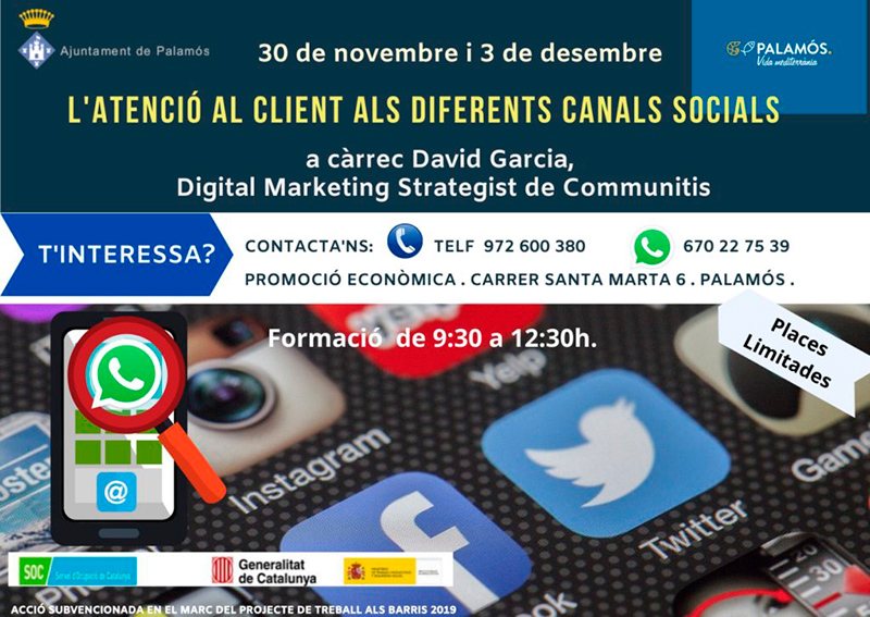 30 de novembre i 3 de desembre - L'atenció al client als diferents canals socials, a càrrec de David Garcia.