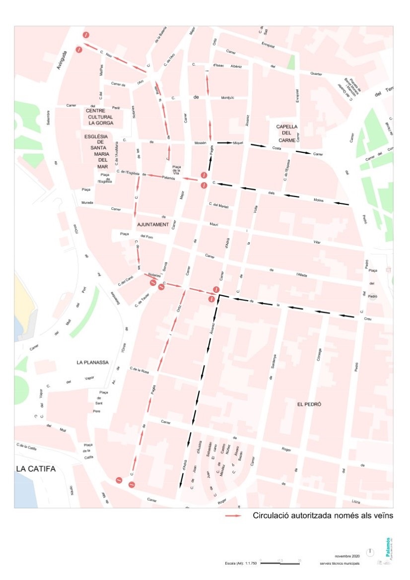 Imatge del plànol amb les modificacions de circulació previstes.