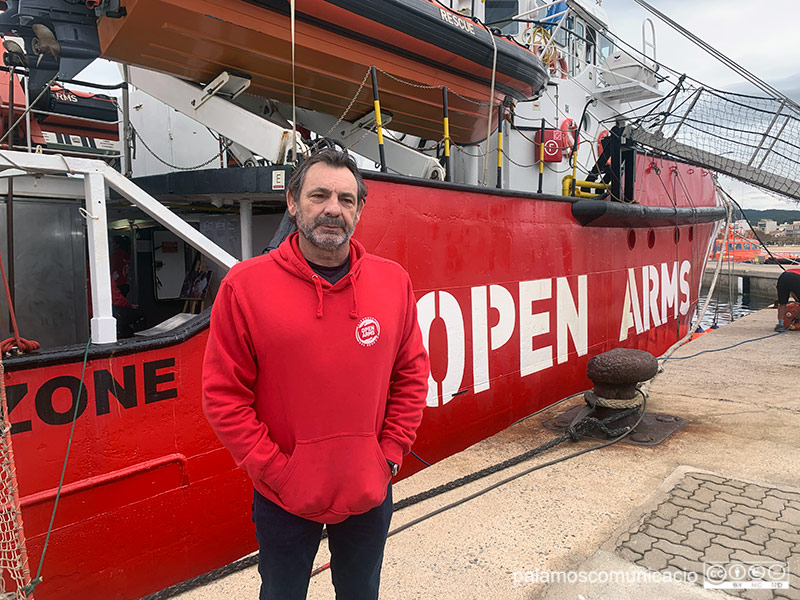 Òscar Camps, fundador de l'ONG Proactiva Open Arms, aquest matí al Port de Palamós.