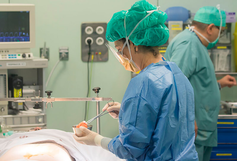 Intervenció quirúrgica a l'Hospital de Palamós. (Foto: SSIBE).