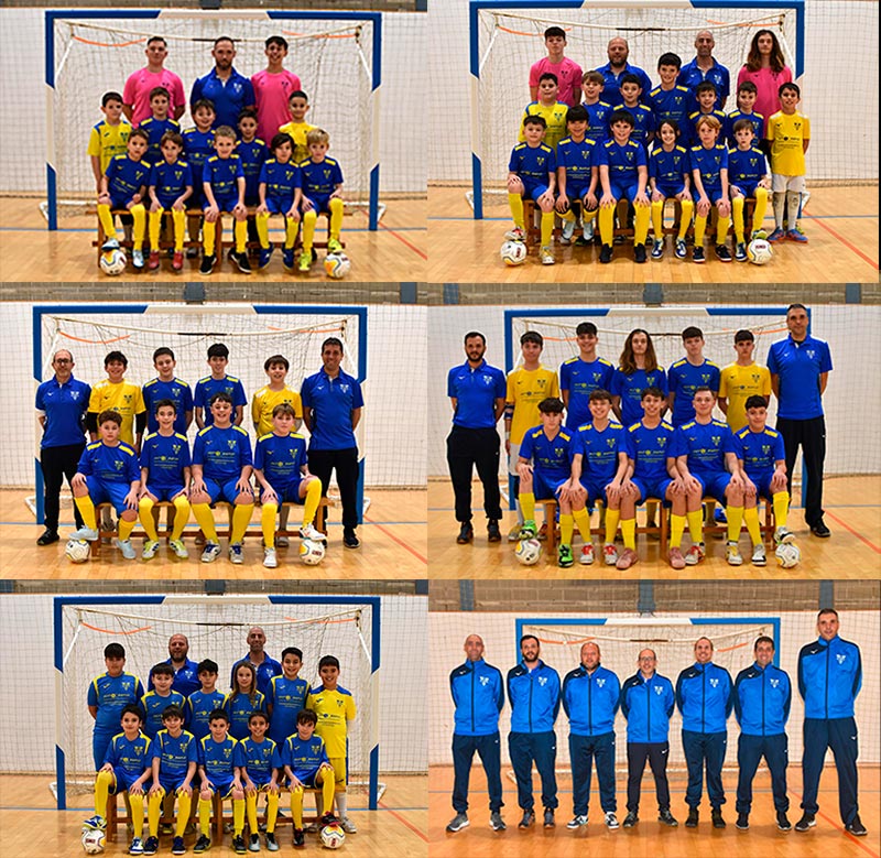 Els diferents equips del Club Futbol Sala Palamós per aquesta temporada. (Foto: CFS Palamós).