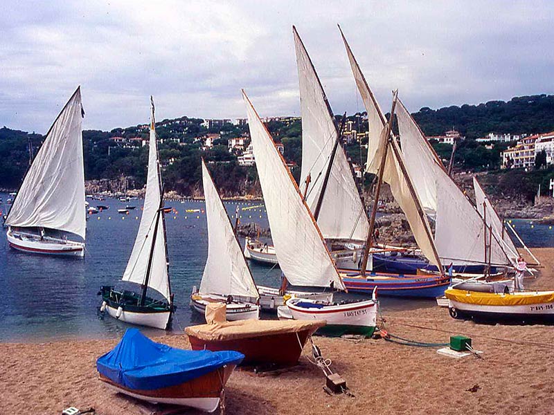 Embarcacions de vela llatina a Calella de Palafrugell fotografiades per Lluís Maimí. (Foto: Lluís Maimí).