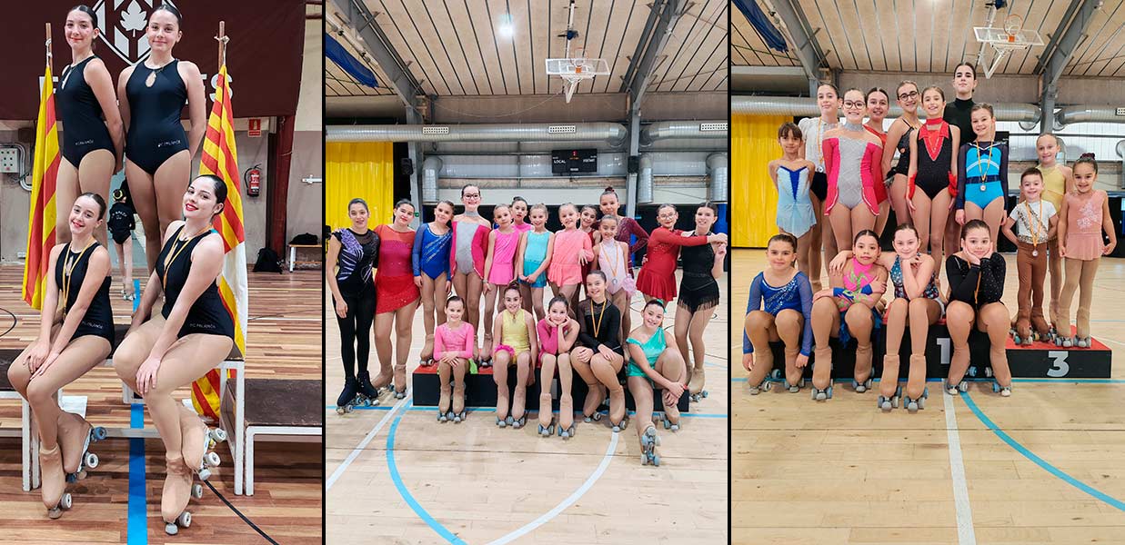 Bon paper de les patinadores del Patinatge Club Palamós en les competicions d'aquest passat cap de setmana. (Foto: Patinatge Club Palamós).