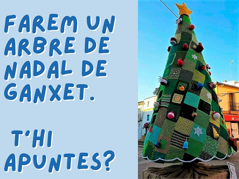 Crida per a col·laborar en l’elaboració d’un arbre de Nadal fet de ganxet. (Foto: Ajuntament de Palamós).