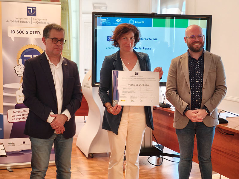 Reconeixement al Museu de la Pesca amb el distintiu del Pla de Qualitat Turística en Destinació. (Foto: Ajuntament de Palamós).