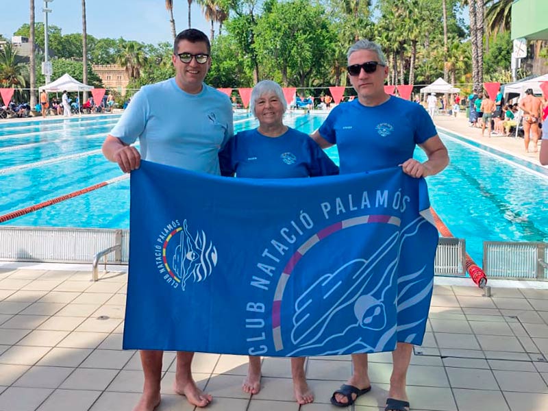 Els nedadors Sergi Picó, Roser Castillo i Xavier Bastús. (Foto: CN Palamós).