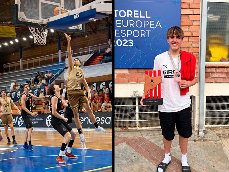 Els jugadors de bàsquet palamosins Albert Sánchez i Biel Mas. (Foto: Albert Sánchez - Biel Mas).