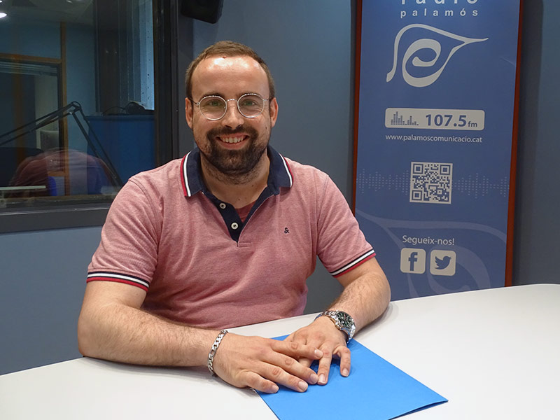 El palamosí Adrià Garcia als nostres estudis.