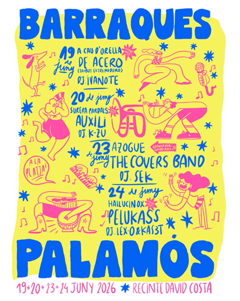 Cartell de concerts de les Barraques de Palamós 2026. (Font: Ajuntament de Palamós).
