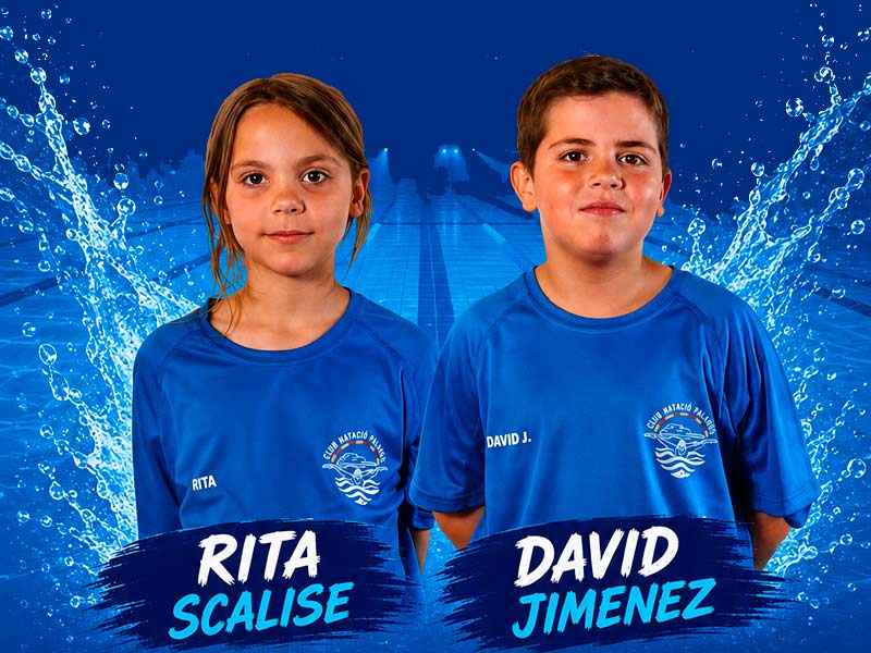 Els nedadors benjamins del CN Palamós, Rita Scalise i David Jiménez. (Foto: CN Palamós).