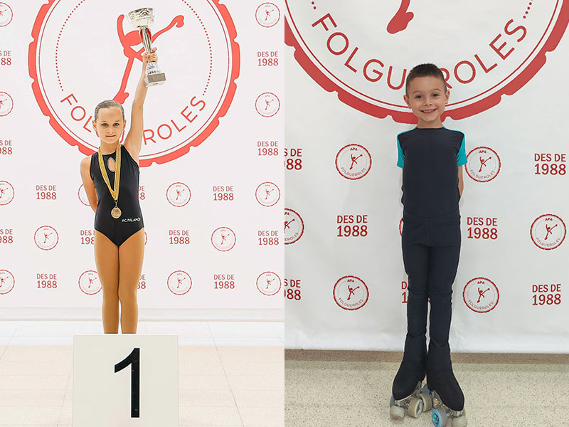 Lua Lamana i Köa Riera, aquest passat cap de setmana al campionat Copa Catalunya de Promoció. (Foto: Patinatge Club Palamós).