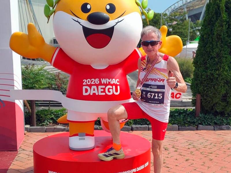 Celso Curiel s'ha proclamat campió del món de 10 quilòmetres en ruta a la ciutat de Daegu, Corea del Sud. (Foto: AA Palamós).