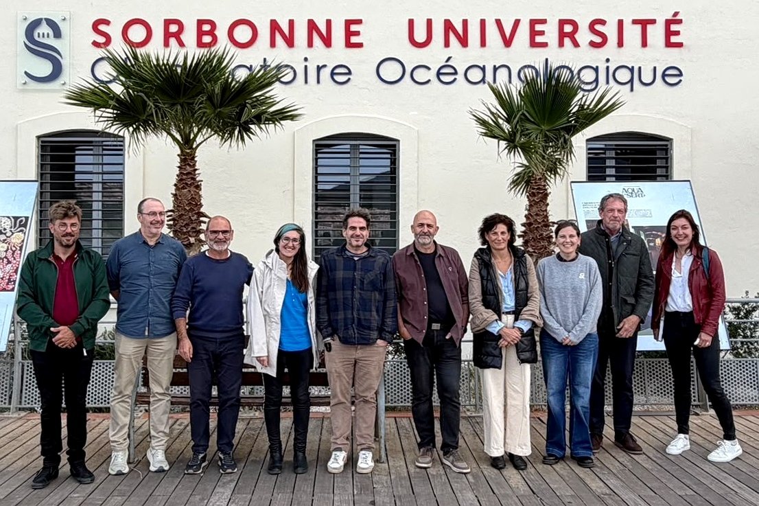 Els tècnics participants del projecte es van reunir a la seu de l'Observatori Oceanogràfic de Banyuls de la Marenda. (Foto: Ajuntament de Palamós i Sant Joan).
