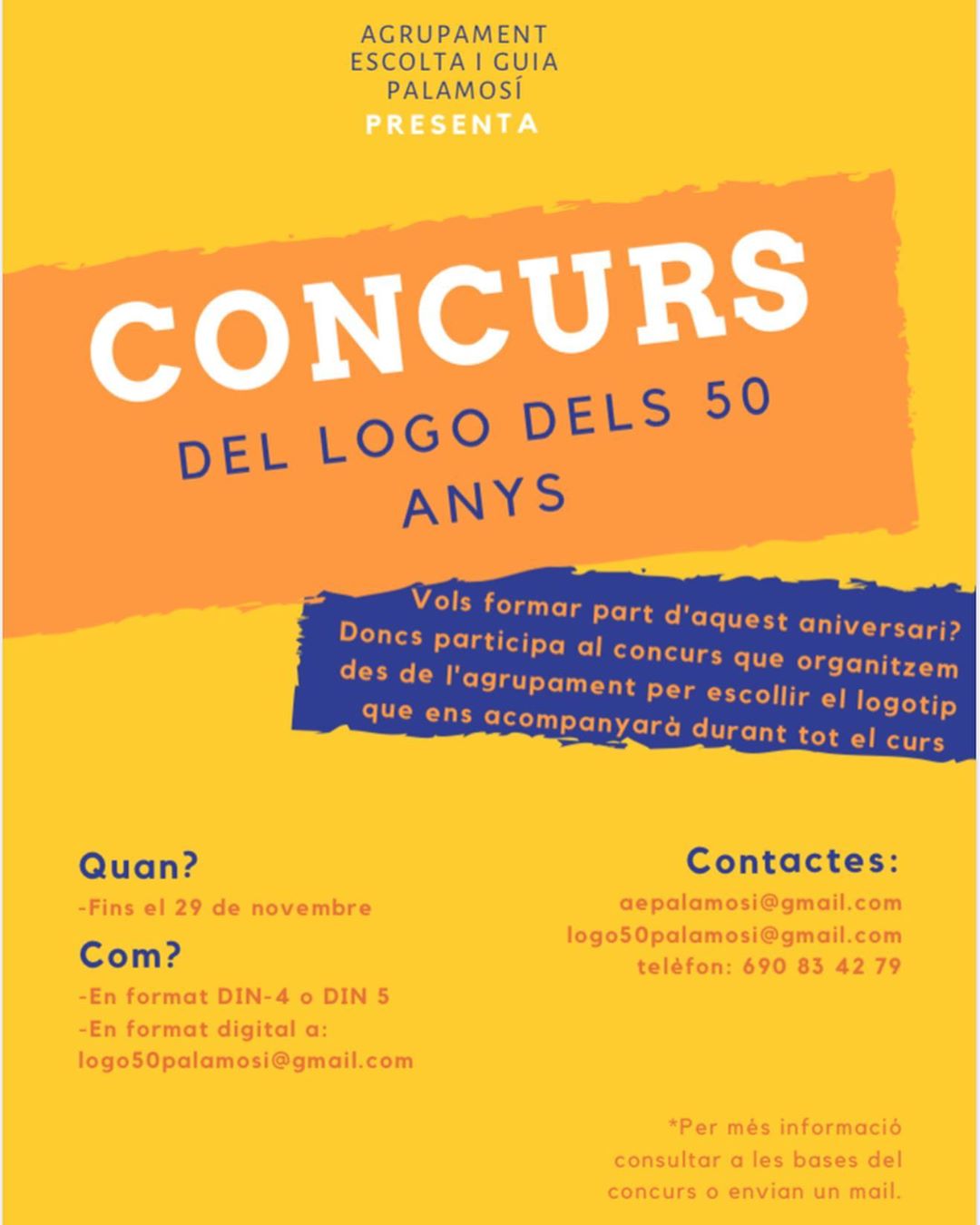 Cartell del concurs per al nou logotip de l'AEIG Palamosí.