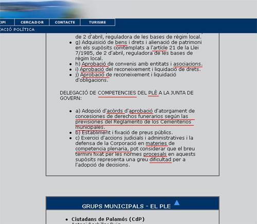 Un exemple de les errades de la web municipal