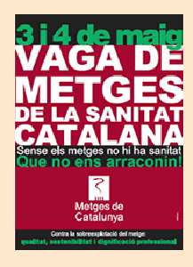 Cartell de la vaga de metges convocada per a demà i demà passat.