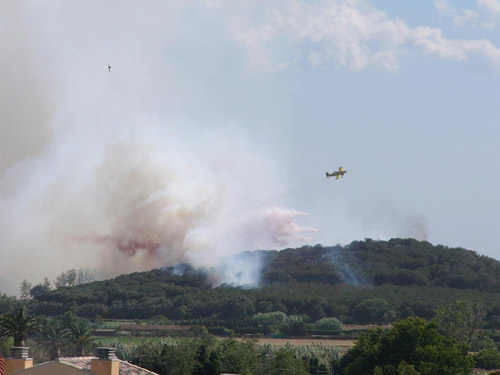 Imatge del foc originat a Mont-ras. Foto: Salvem El Crit.