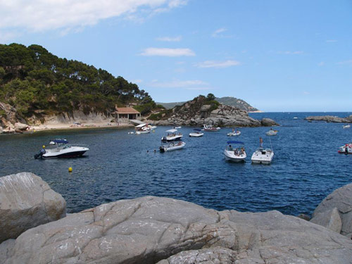 Embarcacions a la cala de Cap de Planes.