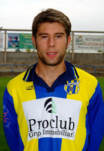 El davanter del Palamós C.F., Albert Parés.