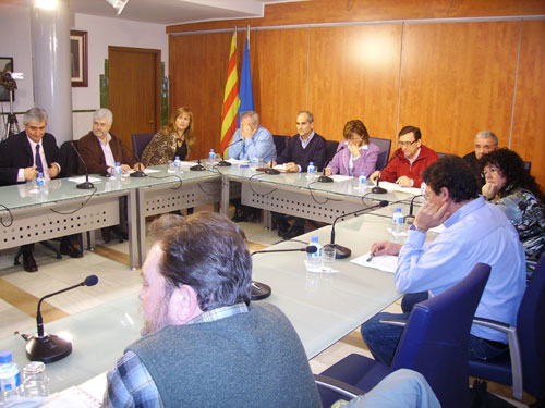 Una imatge del ple municipal celebrat ahir a la nit.