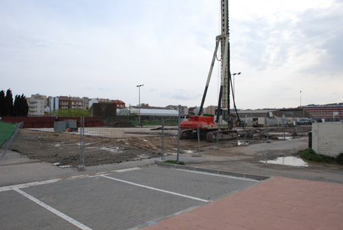 El lloc on es construeix el nou pavelló firal de Sant Antoni.