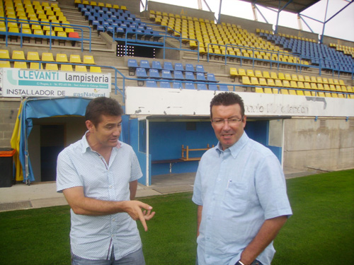 Jordi Condom i Cándido Viana, en el Nou Muncipal.