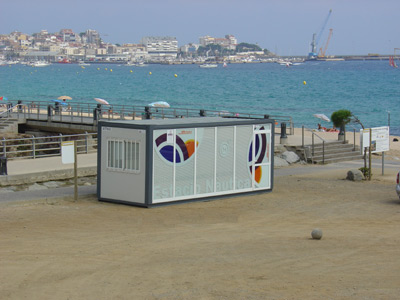 El lloc on havia d'anar la seu d'Estació Nàutica, a la platja d'Es Monestrí.