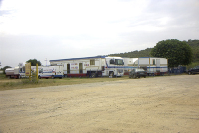 Els camions del Circo Americano a Palamós, l'estiu de 2005.