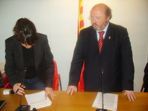 Jordi Soler prometent el càrrec d'alcalde, aquest migdia.