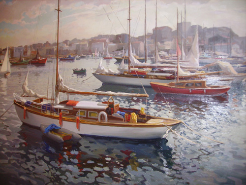 Una de les pintures d'Ezequiel Torroella que es pot veure a l'Ajuntament de   Palamós.