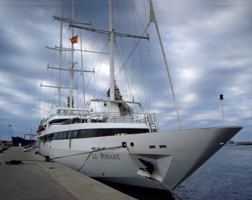 El veler Le Ponant, avui al port de Palamós.