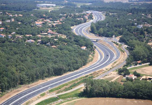 Vista aèria d'una part del traçat de la nova autovia.
