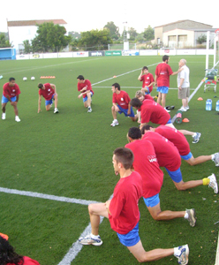 Imatge d'un entrenament del Palamós CF, aquesta pretemporada.