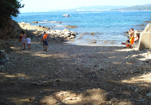 La platja de Pere Grau, aquest matí.