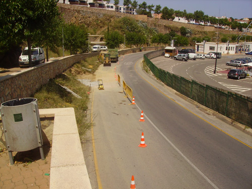 Reparacions a l'emissari de Sota Pedró, ara fa un mes i mig.