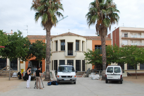 L'escola Mare de Déu de la Mercè, a Sant Antoni, durant els treballs de millora.