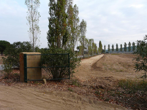 La futura via verda, al costat del camí ral, a l'altura de l'entrada a Can Regàs.