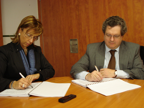 Acte de signatura del contracte de gestió del sistema de clavegueram de Palamós.