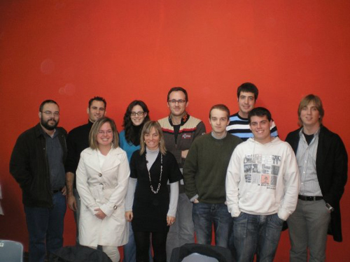 Josep Ribas (al centre de l'imatge) amb els seus companys de les Joventuts de CDC al Baix Empordà.