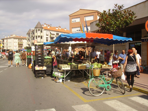 El mercat de fruita i verdures un dimarts al matí.