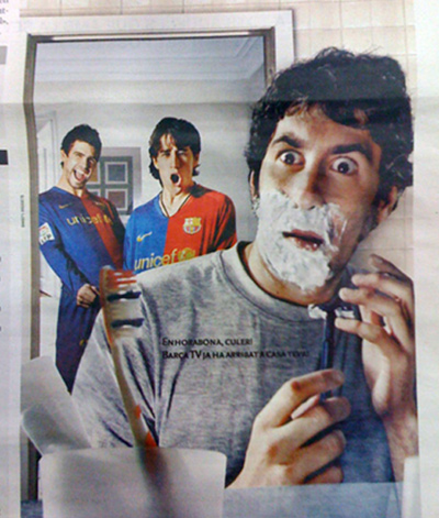 Imatge de l'últim anunci que Àlex Brull ha fet per promocionar Barça TV.