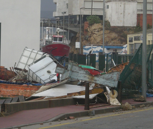Els estralls del temporal a l'espai ocupat per La Mar d'Amics.