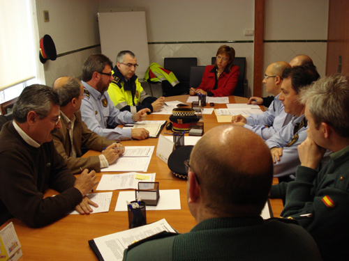 La Junta de Seguretat Local, reunida avui a l'Ajuntament de Palamós.