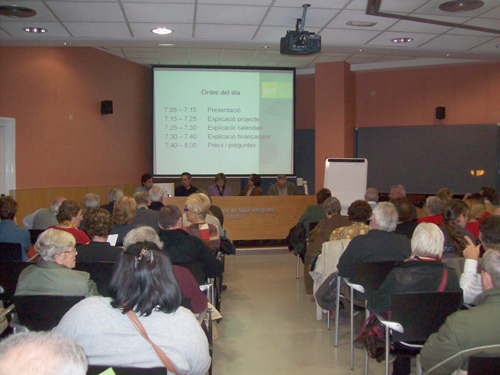 Un moment de la reunió d'ahir al vespre.