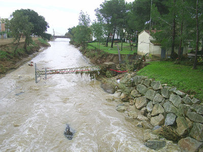La riera de Calonge, després de les inundacions de 2005.