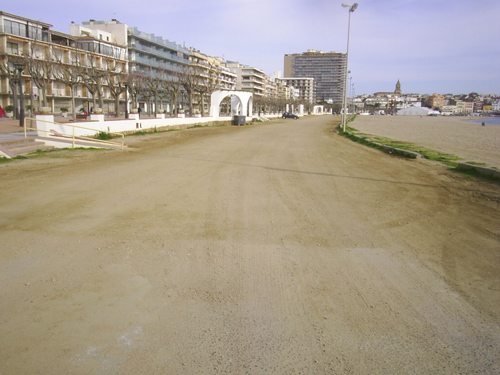L'aparcament de la platja Gran, avui.