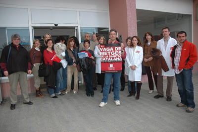 Una mobilitzaciÃ³ a l'hospital de PalamÃ³s, en una imatge d'arxiu.