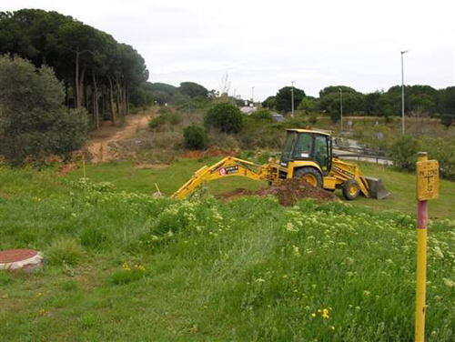 Primers treballs a l'autovia Palamós-Platja d'Aro.
