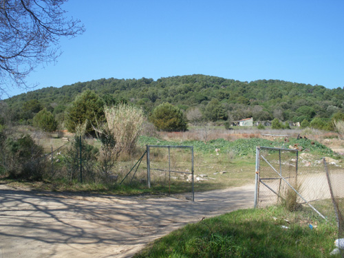 La zona on es faria l'extracció d'àrids, al fons.